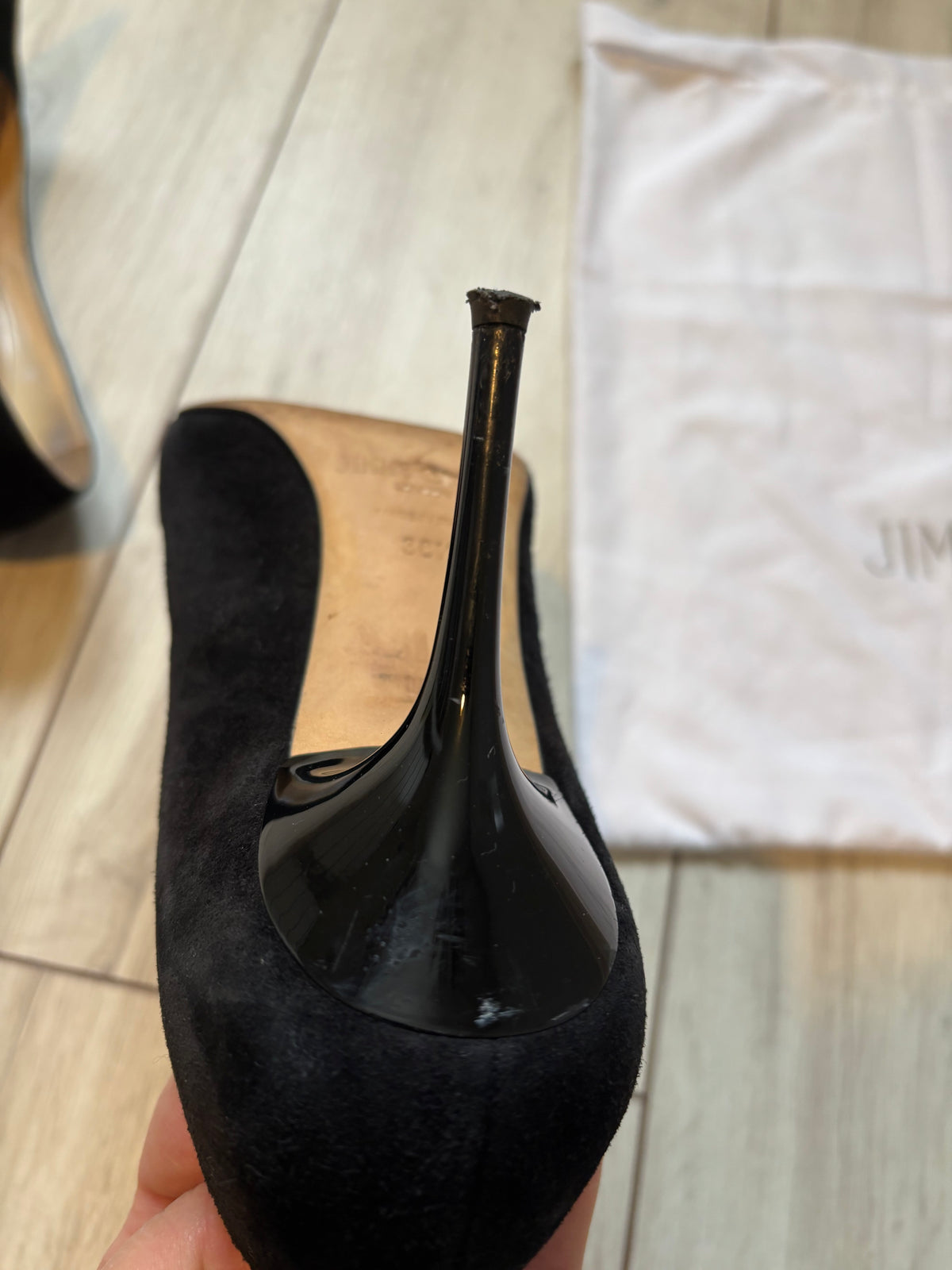 Jimmy Choo Black Suede Pointed Toe Stiletto Court Shoes EU 38.5 UK 5.5