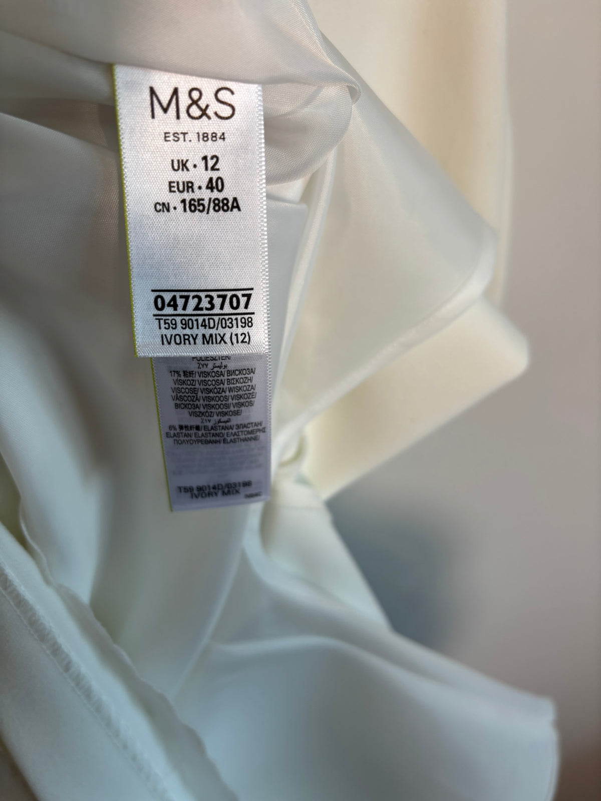 M&S Collection Black & Ivory Colour Block Pencil Dress UK 12