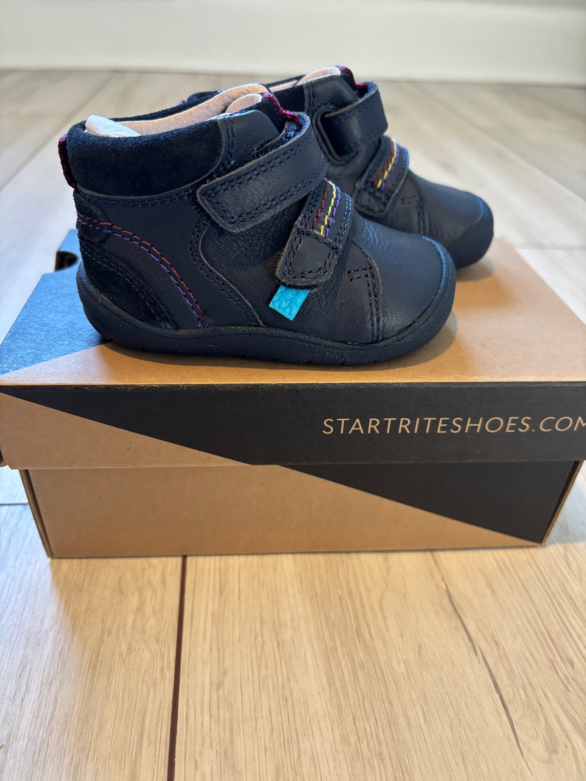 Start-Rite Burst Navy Leather First Walking Boots UK 2G – Brand New In Box