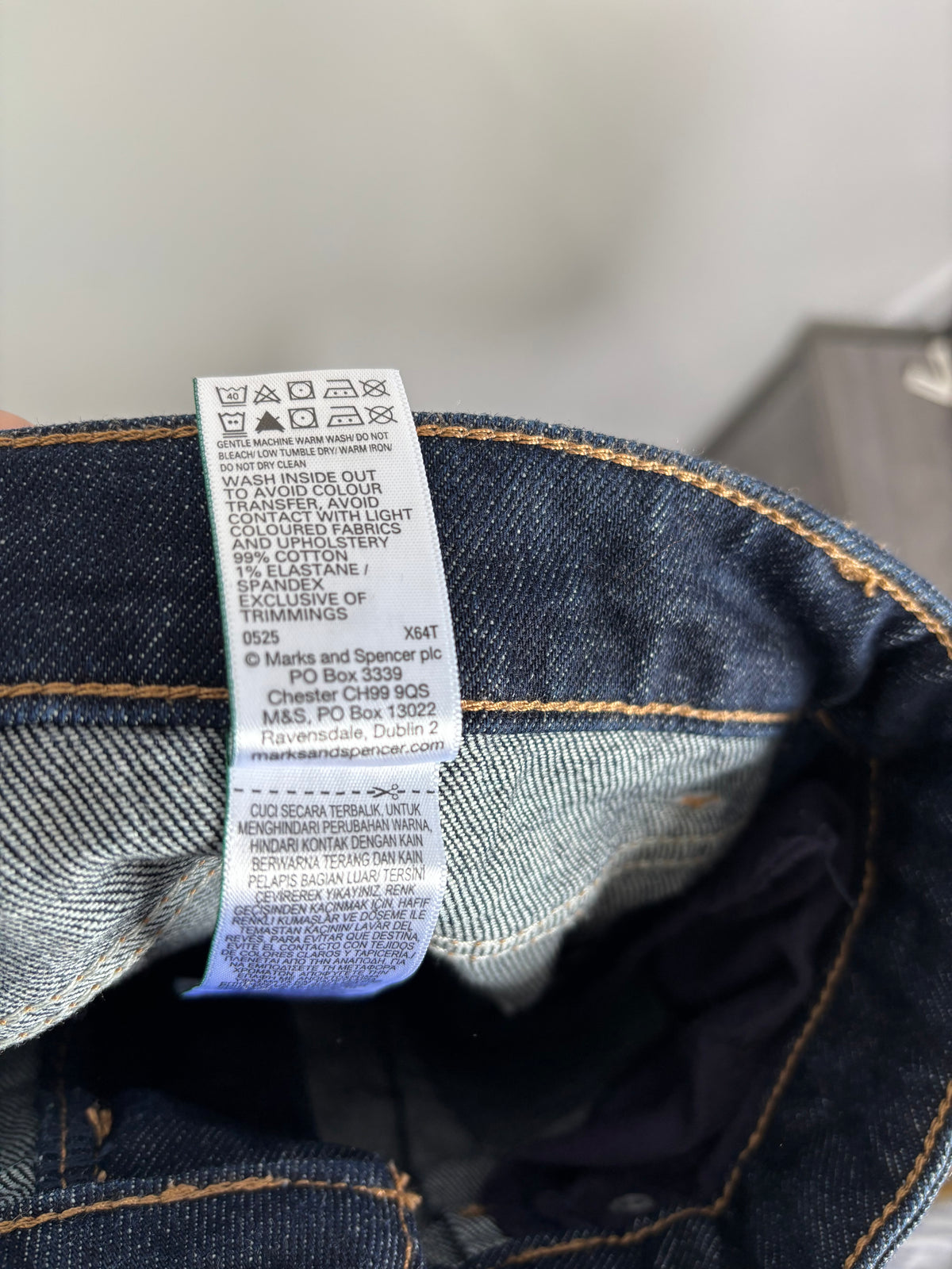 M&S Women’s Barrel Leg Jeans Short Dark Indigo Blue UK 14