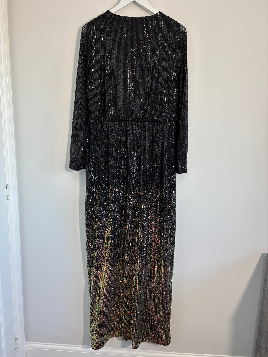V by Very Black Sequin Ombre Maxi Dress – Size 18