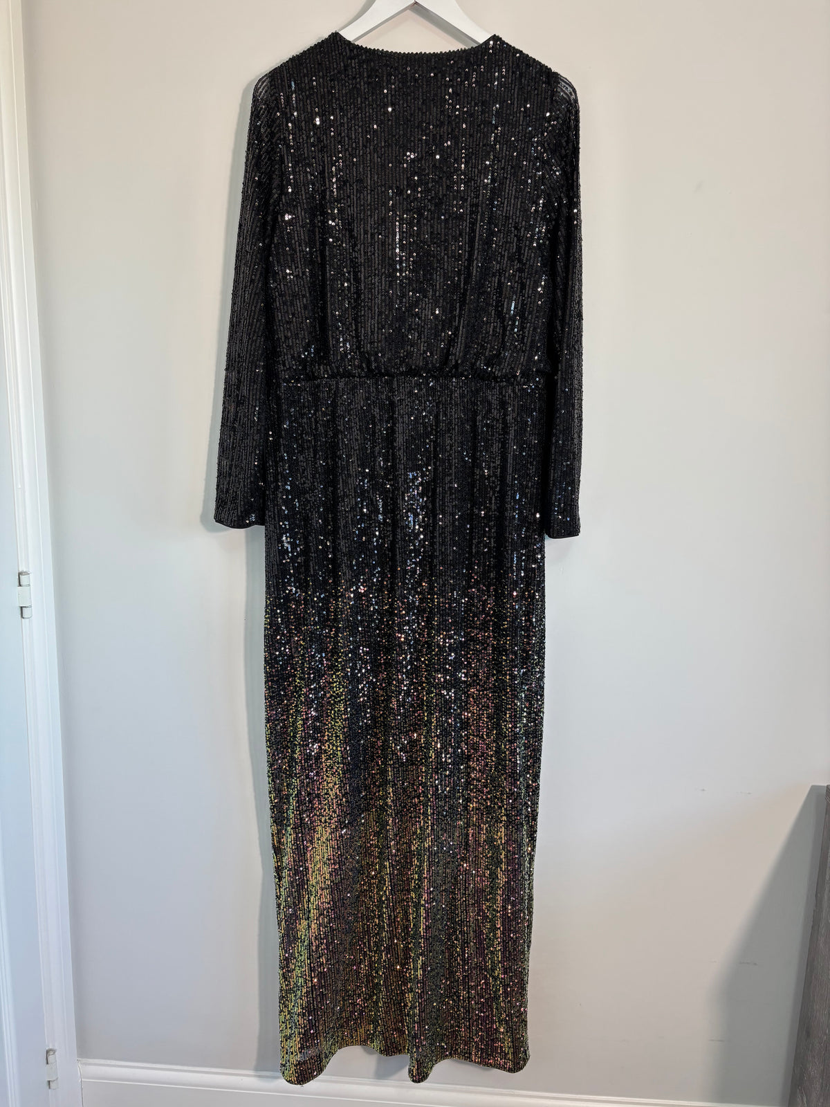 V by Very Black Sequin Ombre Maxi Dress – Size 18