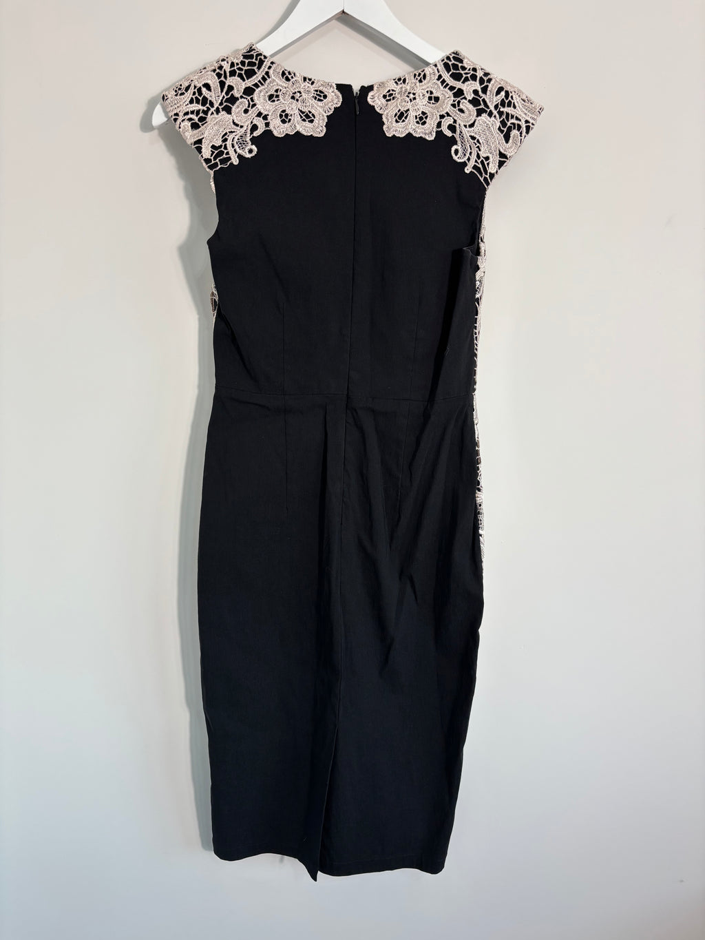 Paper Dolls Black Bodycon Pencil Dress With Lace Detail – UK 10