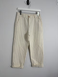 Made in Italy Cream Pinstripe Trousers | Relaxed Fit | Size 12