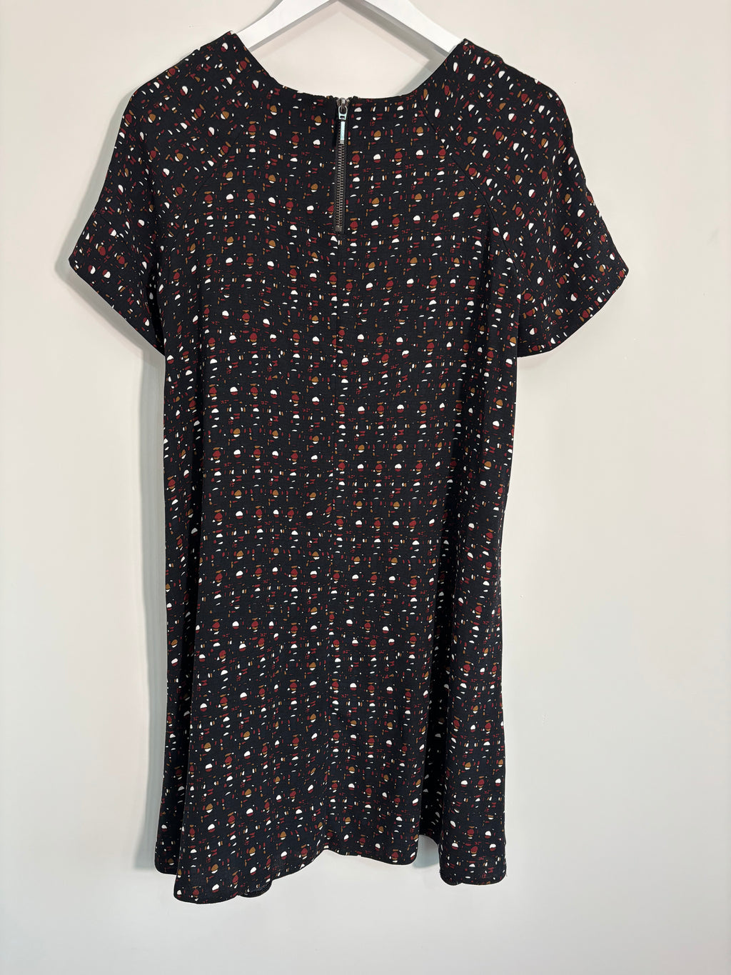 Phase Eight Black Abstract Print Shift Dress Size 10