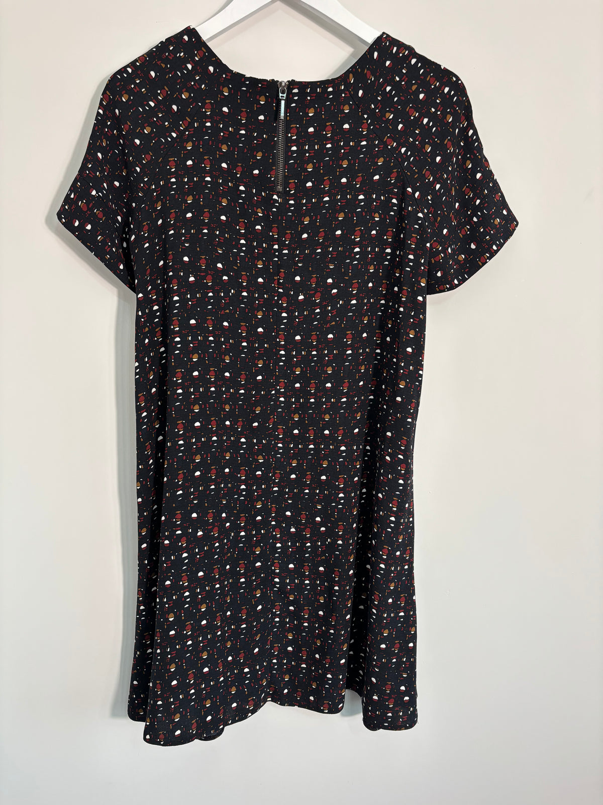Phase Eight Black Abstract Print Shift Dress Size 10