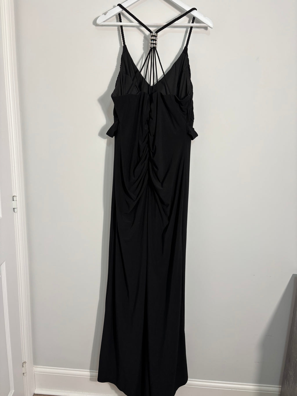 Ignite Evenings by Carol Lin Black Diamante Maxi Evening Dress – Size 18W UK 22-24