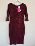 KDK London Wine Sequin Dress Size 10 – BNWT RRP £59