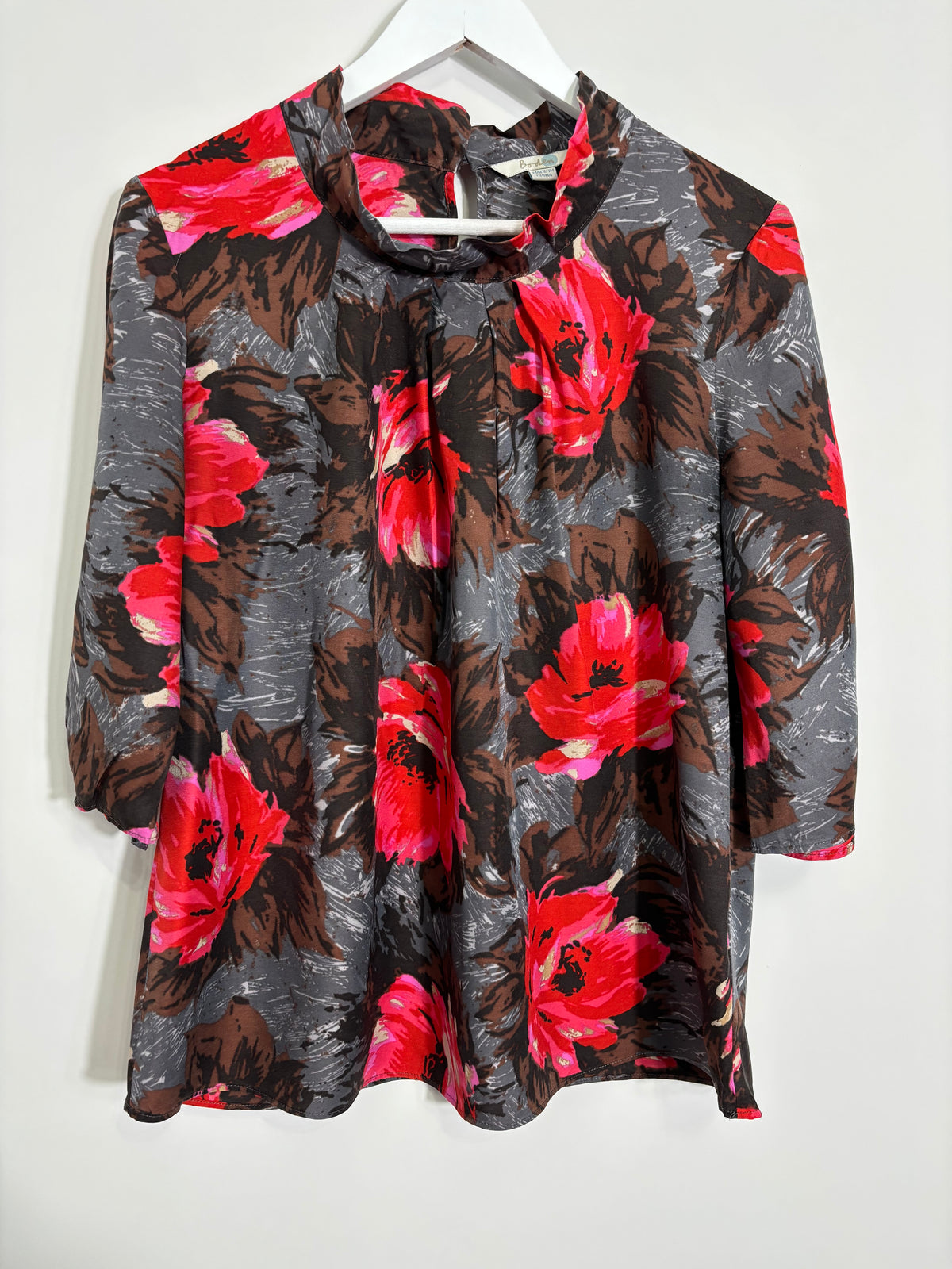 Boden Silk Blend Floral Blouse Size 14