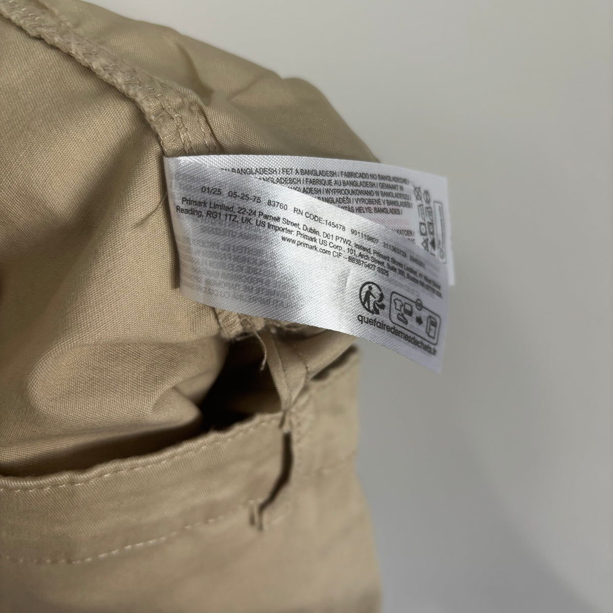 Primark Boys Beige Chino Shorts Age 7-8 Years