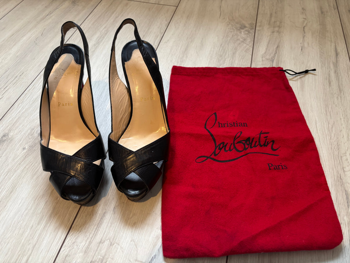 Christian Louboutin Black Slingback Heels EU 37.5 UK 4.5