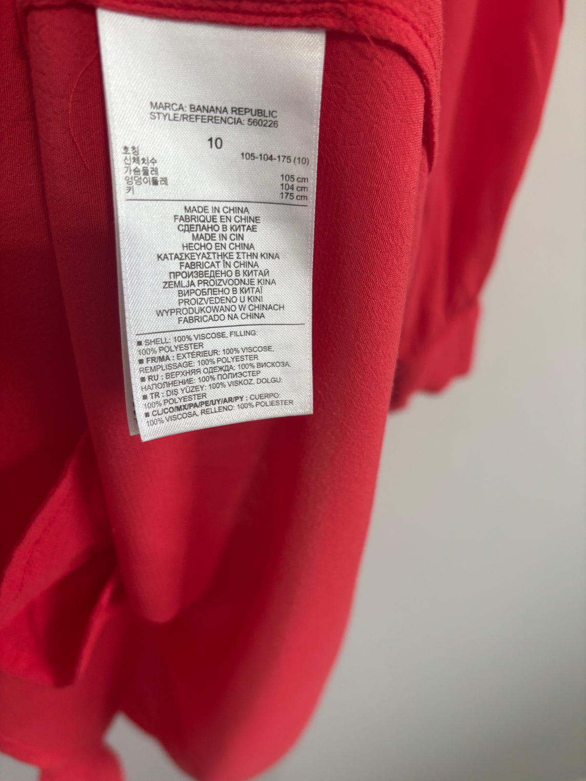 Banana Republic Coral Red Belted Long Sleeve Tunic Dress US size 10 UK size 14