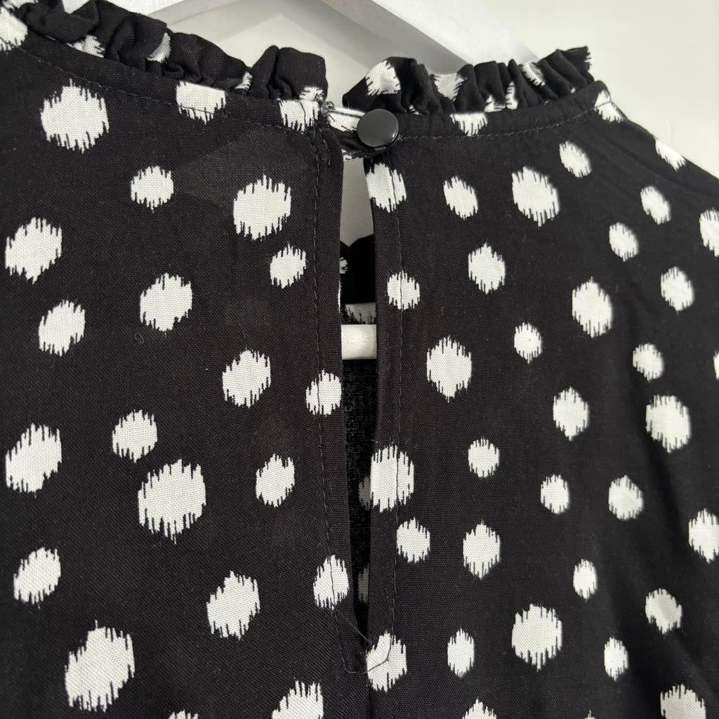 Primark Black & White Dotty Blouse Size 12