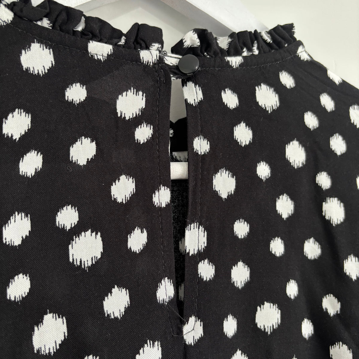 Primark Black & White Dotty Blouse Size 12