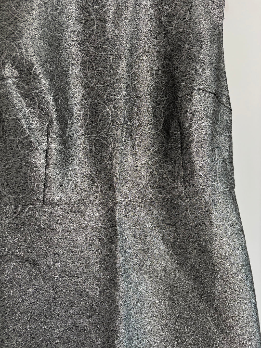 Lavand Silver Metallic Fit & Flare Dress – Size L