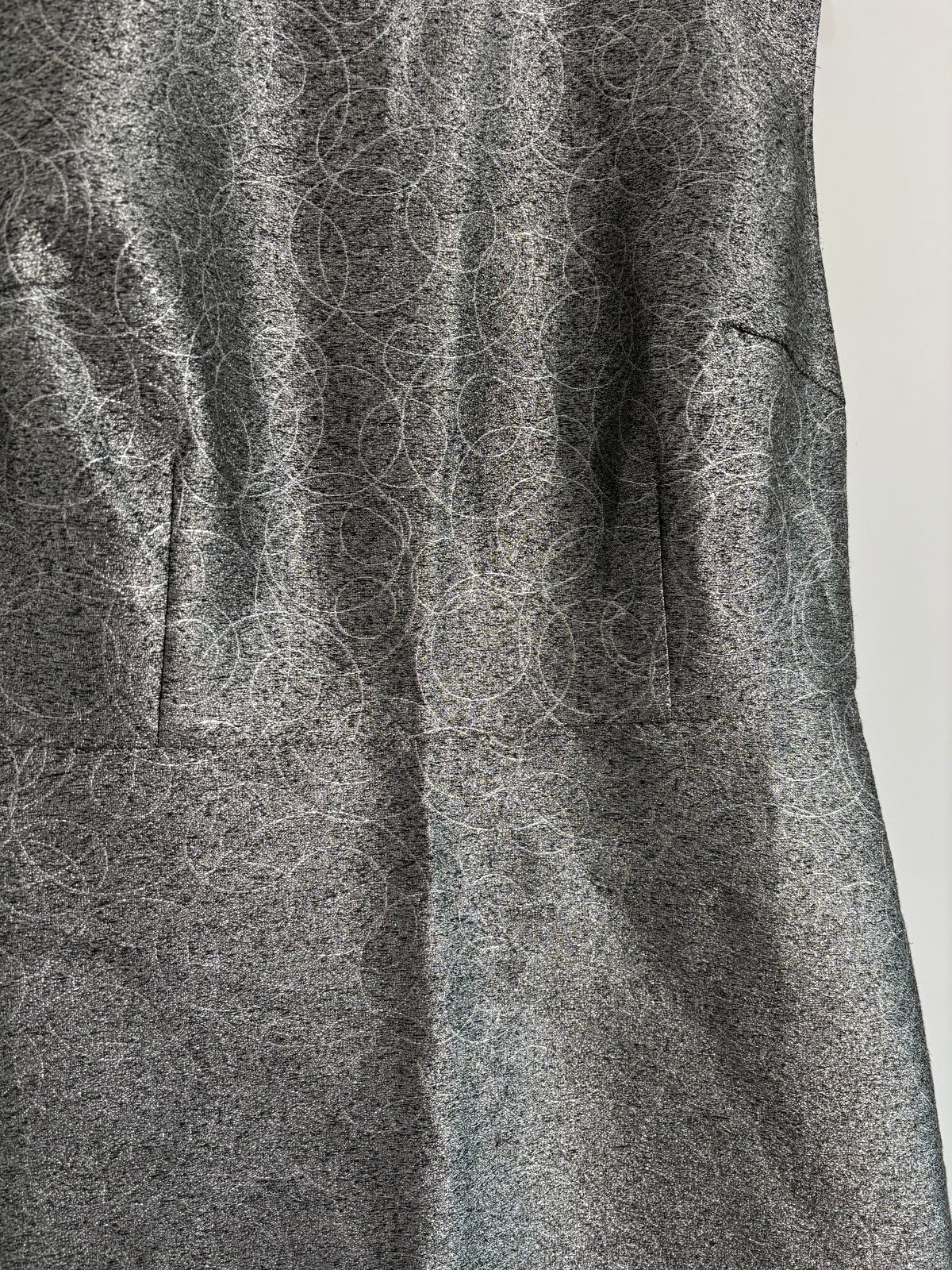 Lavand Silver Metallic Fit & Flare Dress – Size L