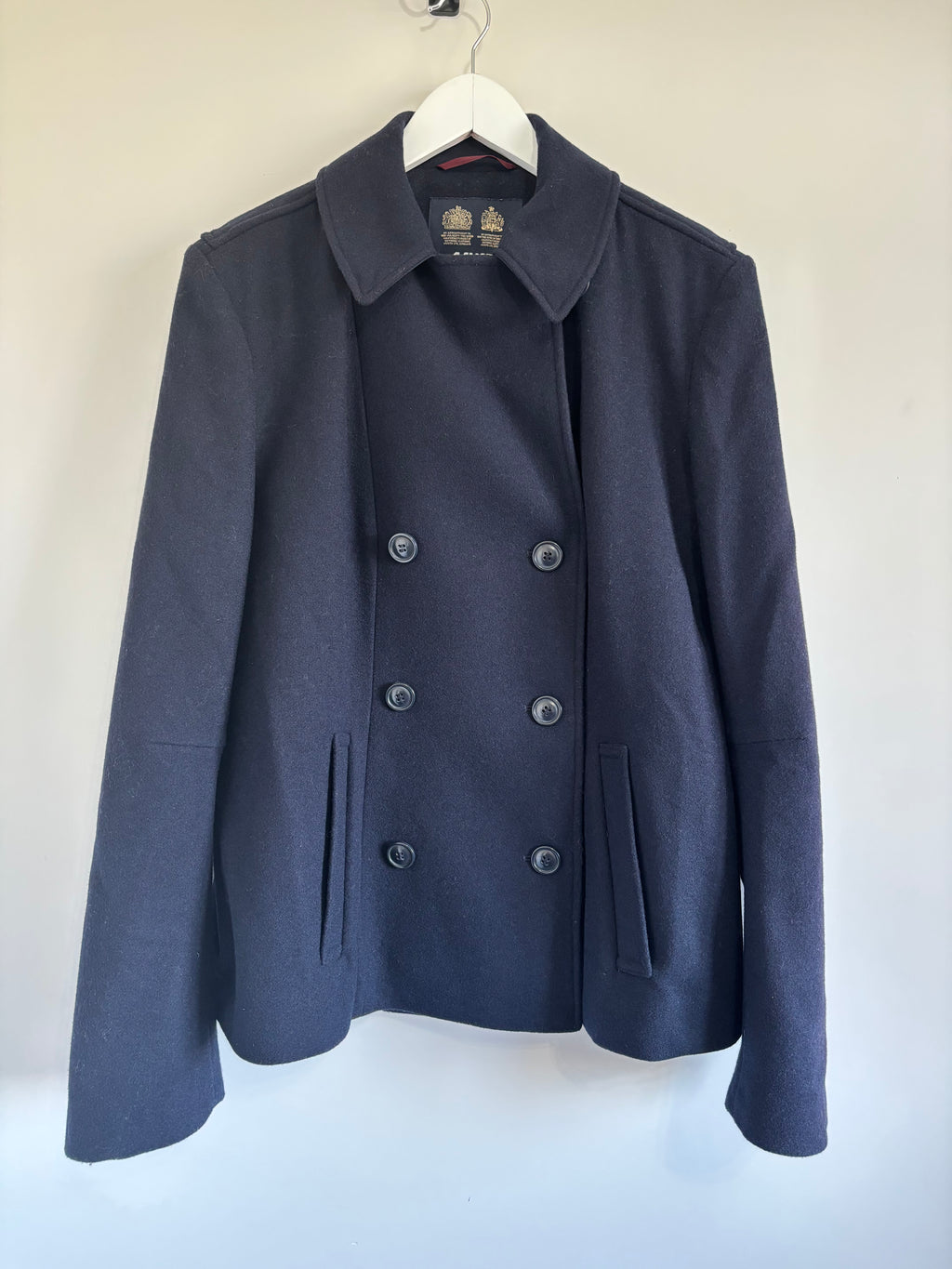 Musto Women’s Navy Wool Blend Double Breasted Peacoat Jacket UK 18