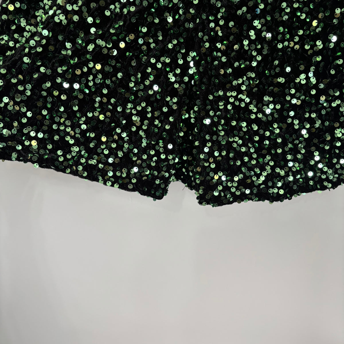 Boohoo Green Sequin Bardot Plunge Playsuit UK 12