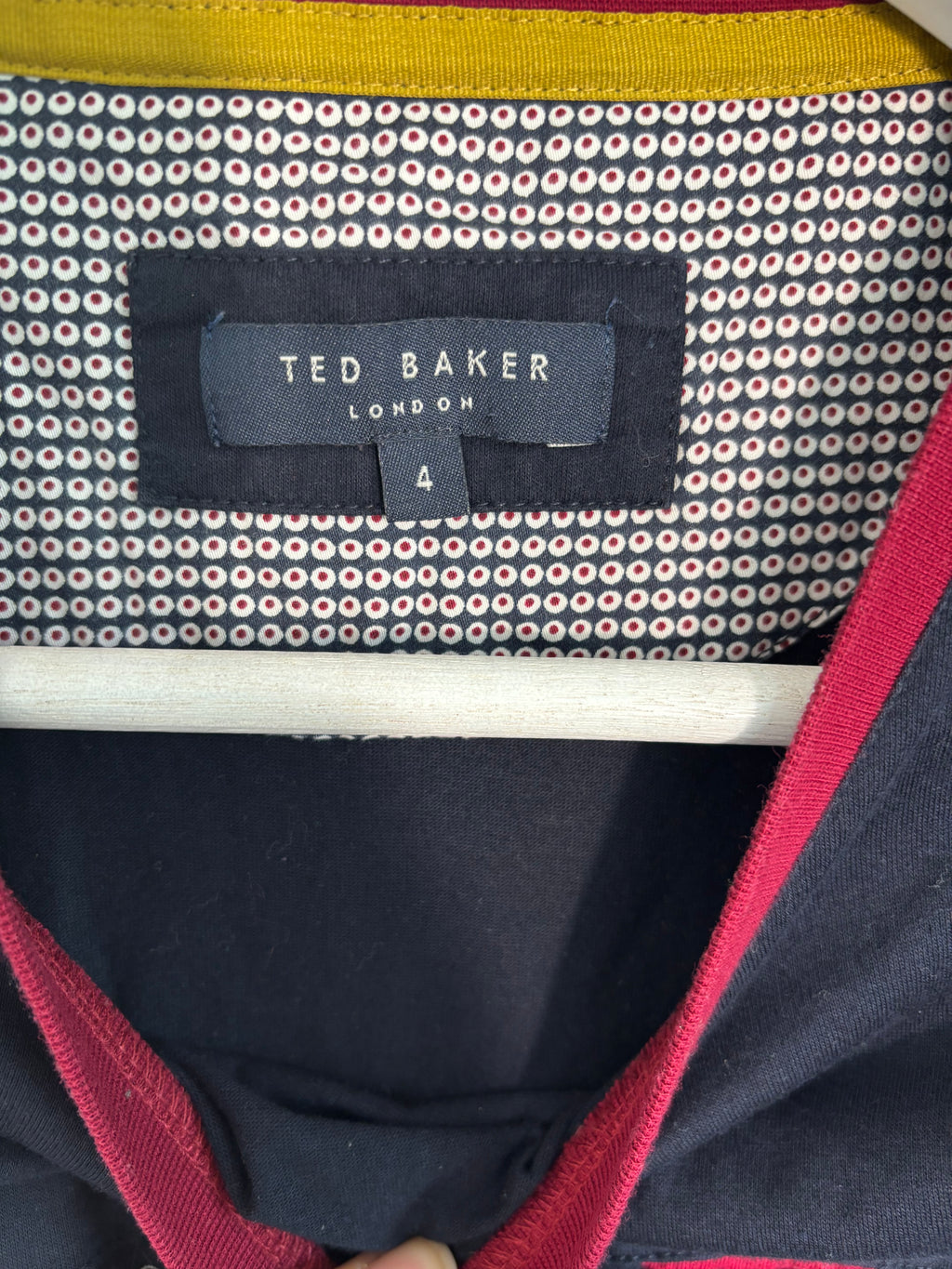 Ted Baker Ladies Navy Grey Striped T-Shirt Top Size 4 UK 14
