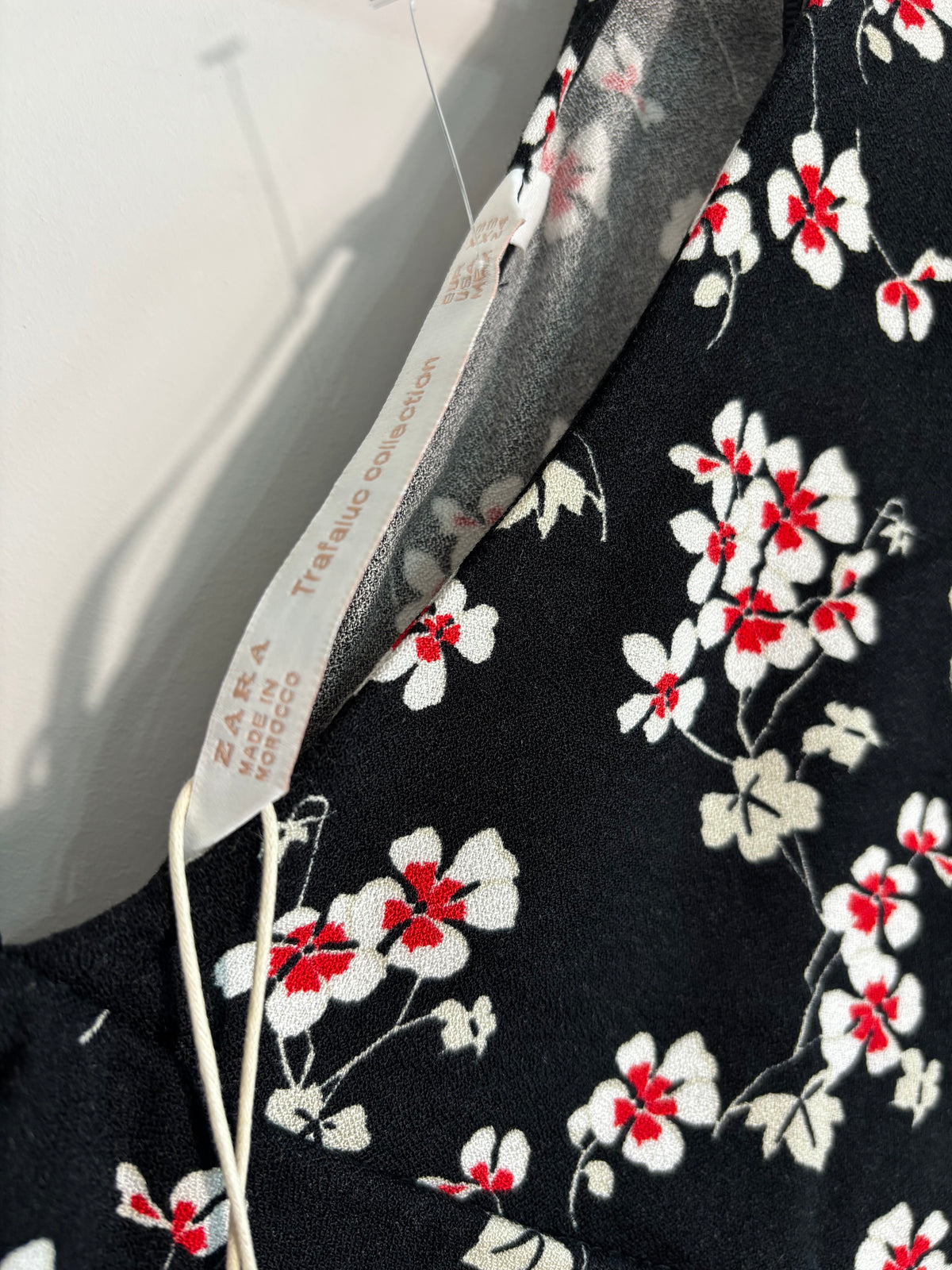 Zara Trafaluc Black Floral Wrap Crop Top Size XS BNWT