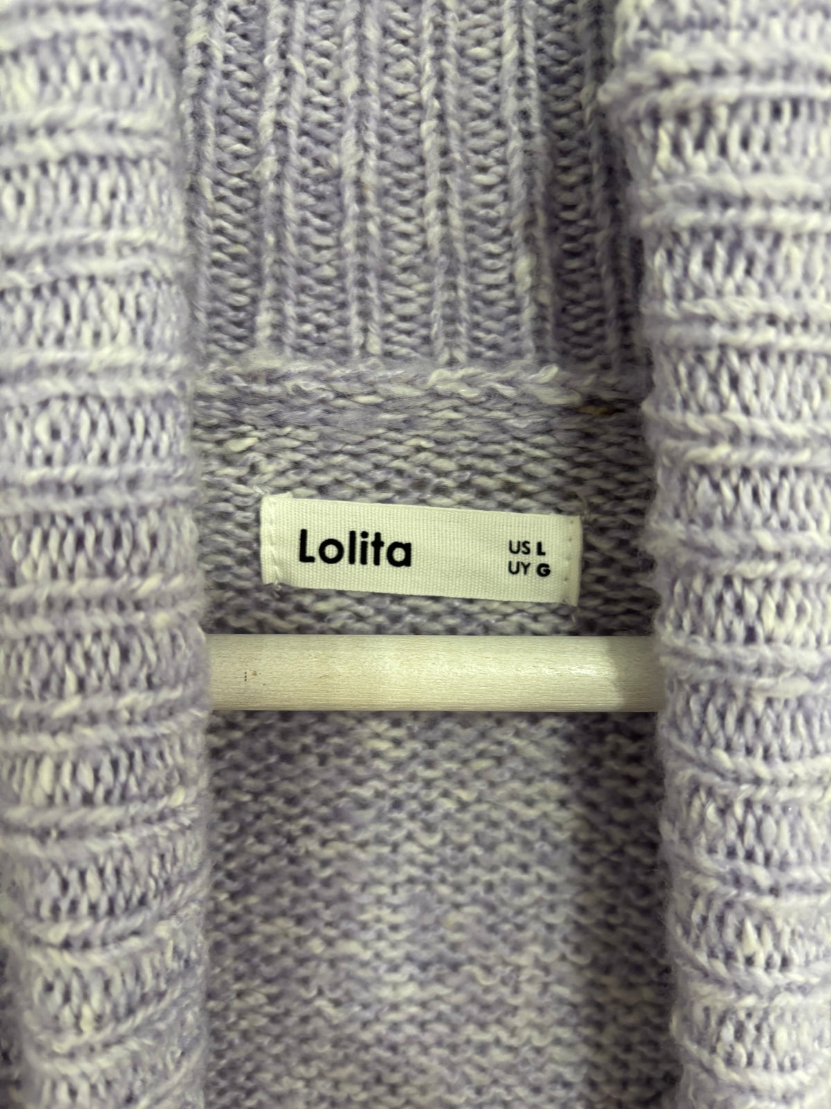Lolita Lilac Roll Neck Jumper Size Large