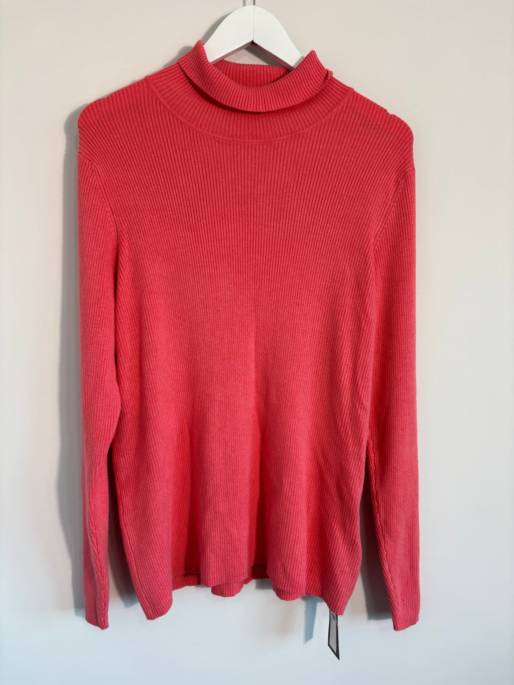 M&S Collection Watermelon Ribbed Roll Neck Jumper Size 22 BNWT