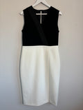 M&S Collection Black & Ivory Colour Block Pencil Dress UK 12