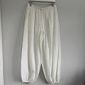 Bershka White Textured Balloon Trousers – Size Large (Approx 12-14)