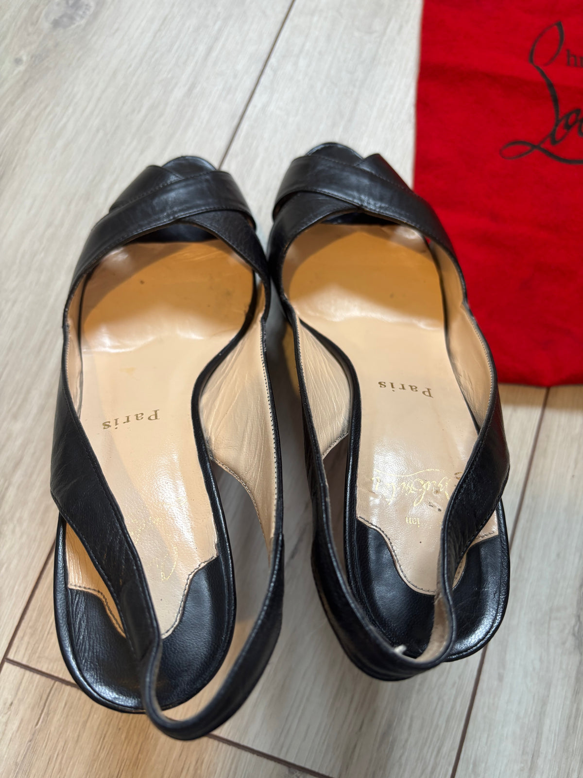 Christian Louboutin Black Slingback Heels EU 37.5 UK 4.5