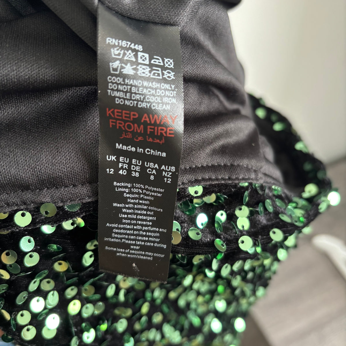 Boohoo Green Sequin Bardot Plunge Playsuit UK 12