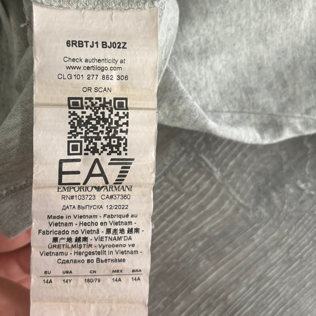EA7 Emporio Armani Grey T-Shirt Age 14 Years