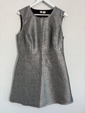 Lavand Silver Metallic Fit & Flare Dress – Size L
