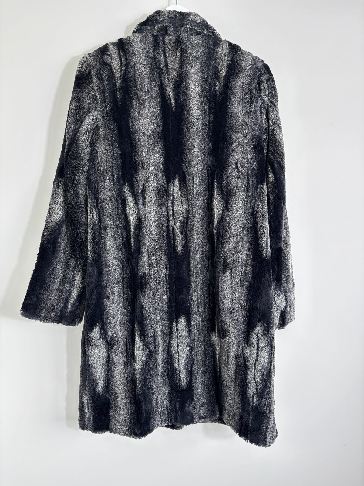 Roman Originals Black Faux Fur Longline Coat Luxury Winter Jacket Size Medium