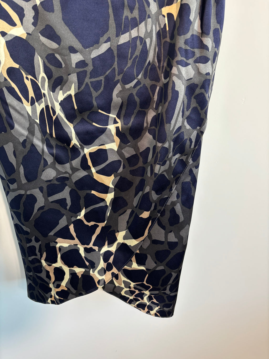 Michel Ambers 100% Silk Dress & Bolero Set Size 8 – Navy/Tan – BNWT RRP £525