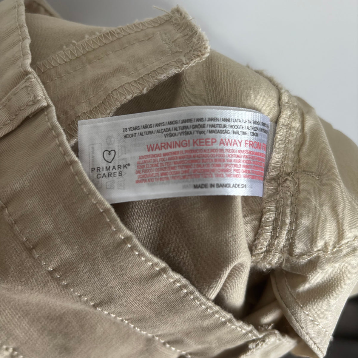 Primark Boys Beige Chino Shorts Age 7-8 Years