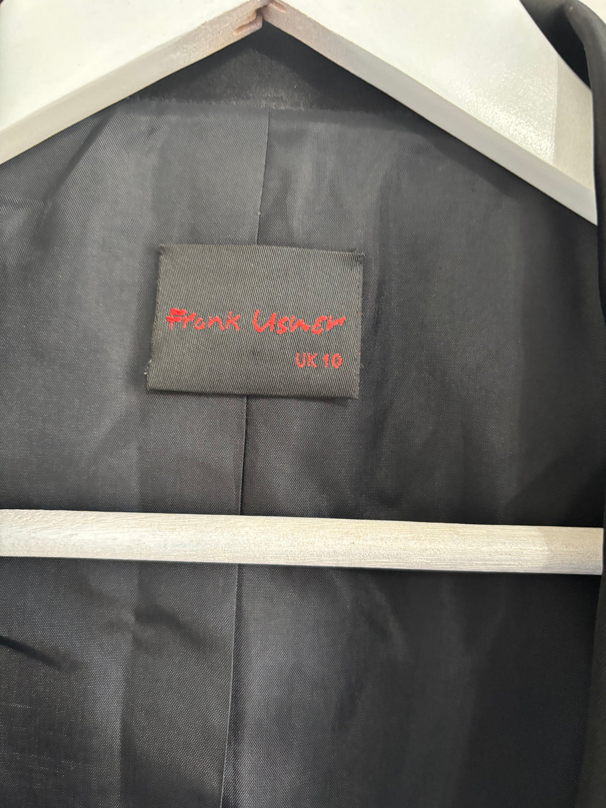 Frank Usher Black Tuxedo Blazer Jacket Satin Lapel UK 10 - missing button