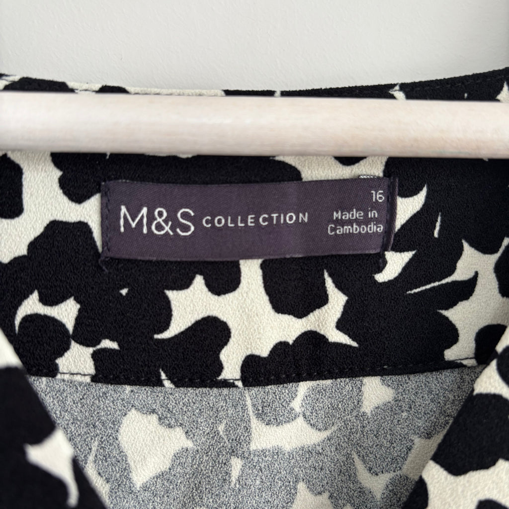 M&S Collection Black & White Dress Size 16 never worn