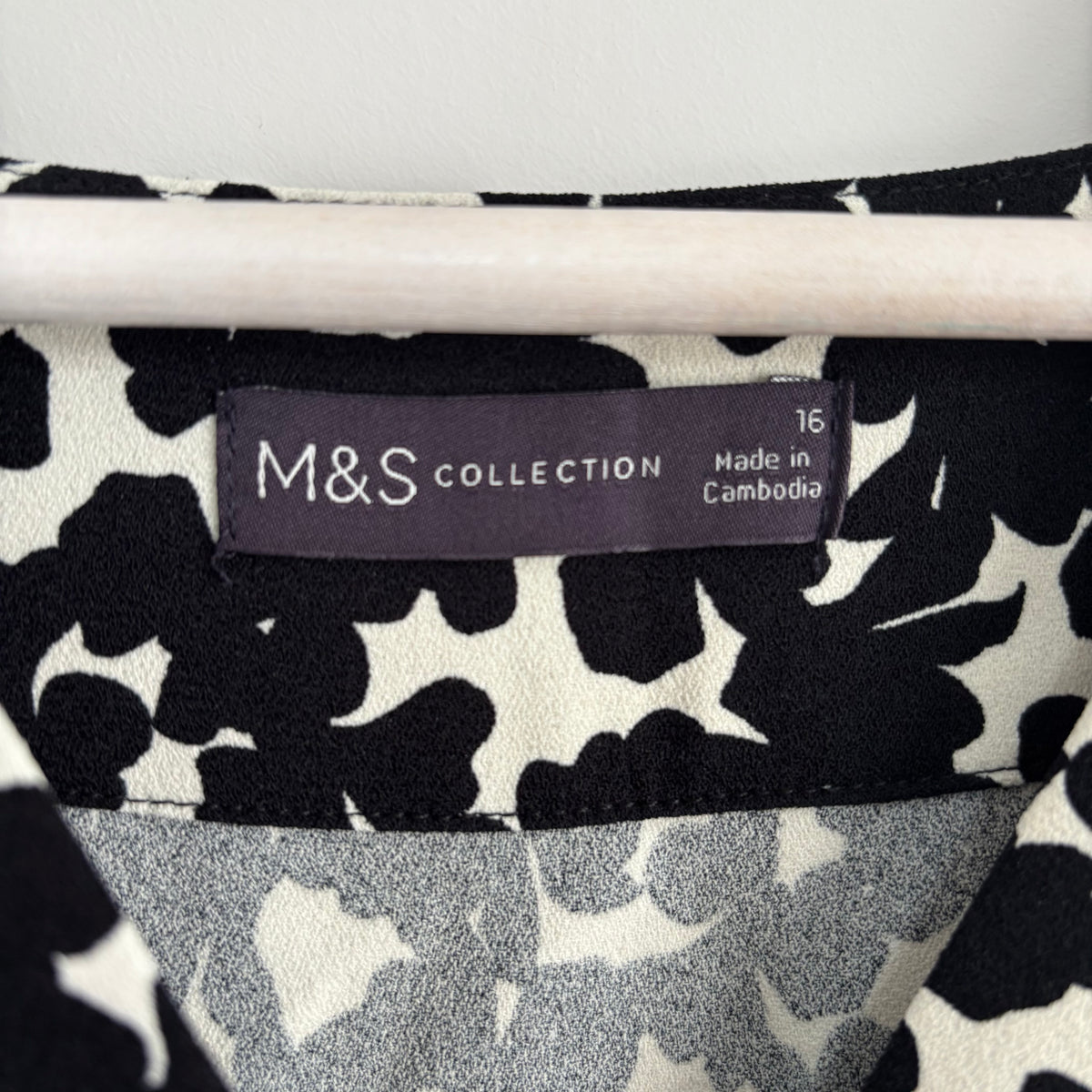 M&S Collection Black & White Dress Size 16 never worn