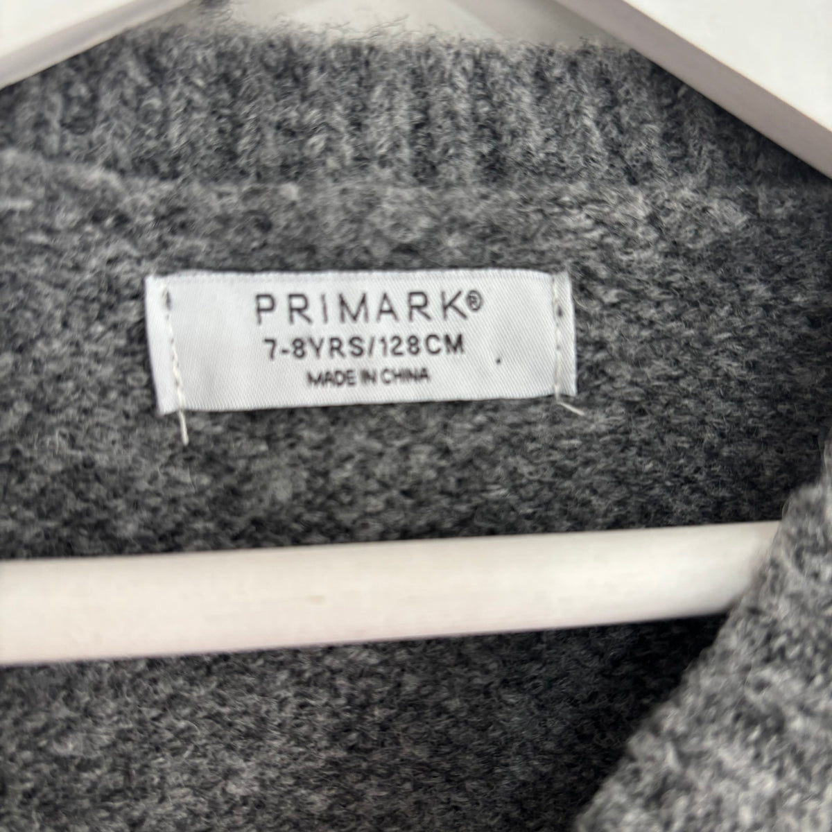 Primark Girl’s Grey Jumper with Black Bow detail Age 7-8 Years