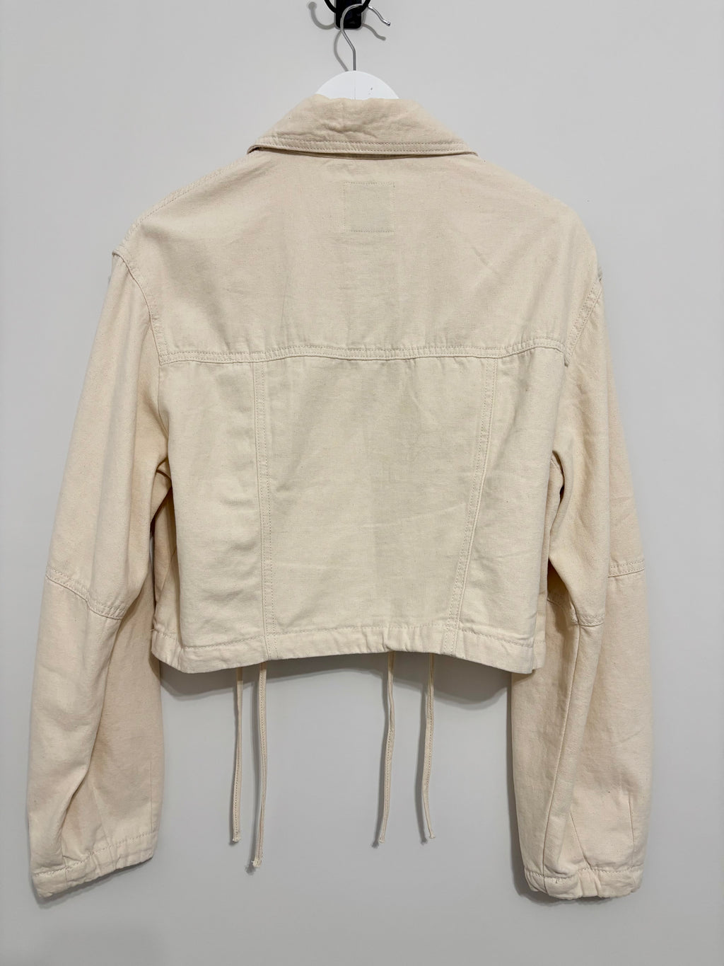Bershka Cream Denim Jacket EU Large UK 12-14