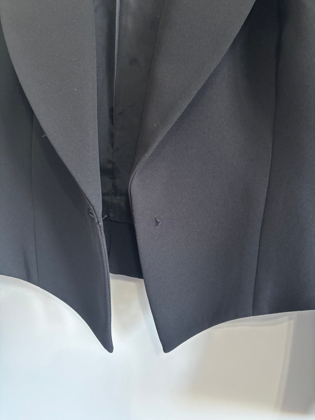 Frank Usher Black Tuxedo Blazer Jacket Satin Lapel UK 10 - missing button
