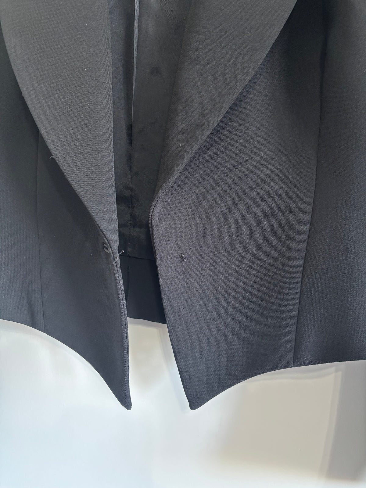 Frank Usher Black Tuxedo Blazer Jacket Satin Lapel UK 10 - missing button