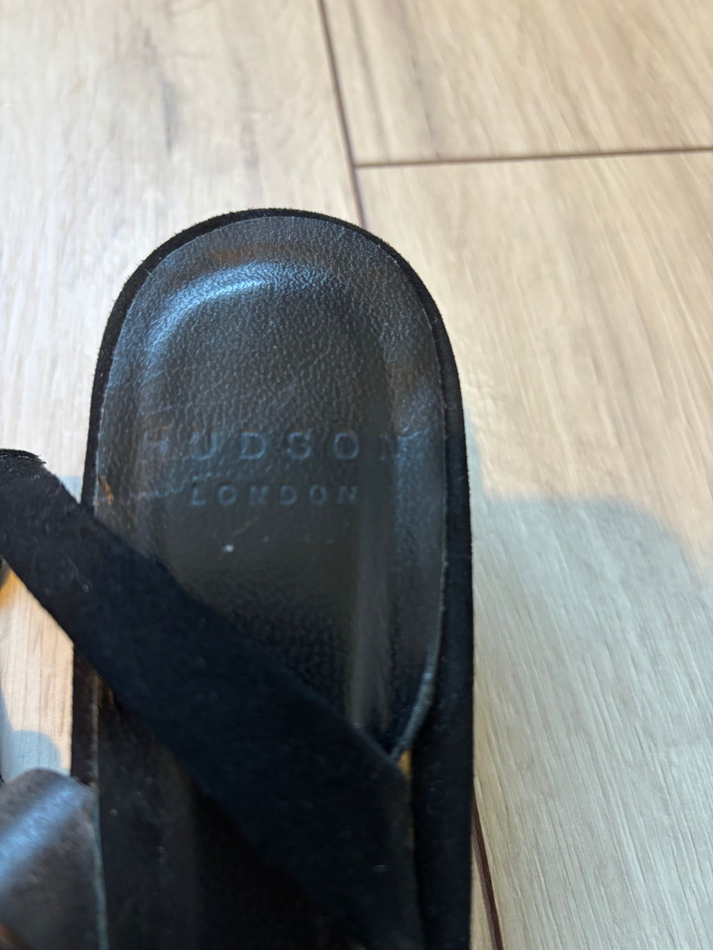 Hudson London Black Suede Buckle Slingback Sandals – Size 38 / UK 5
