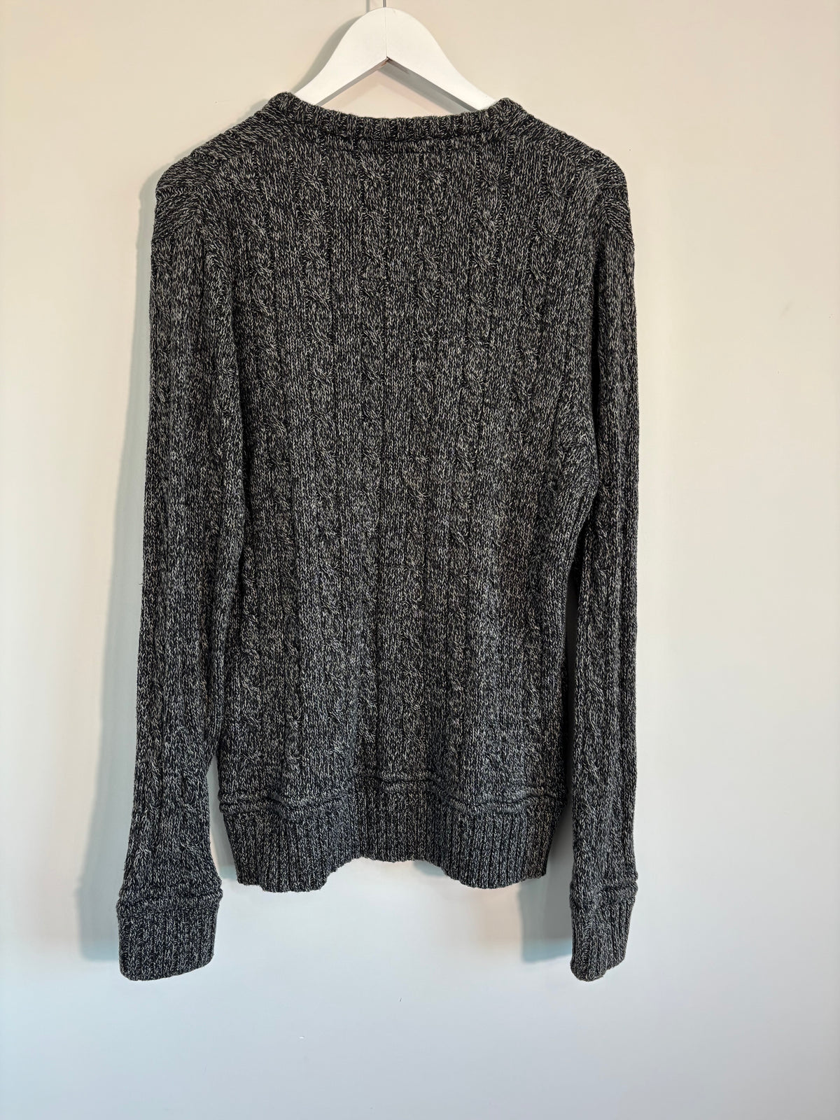 SoulCal & Co Grey Cable Knit V-Neck Jumper Size Large
