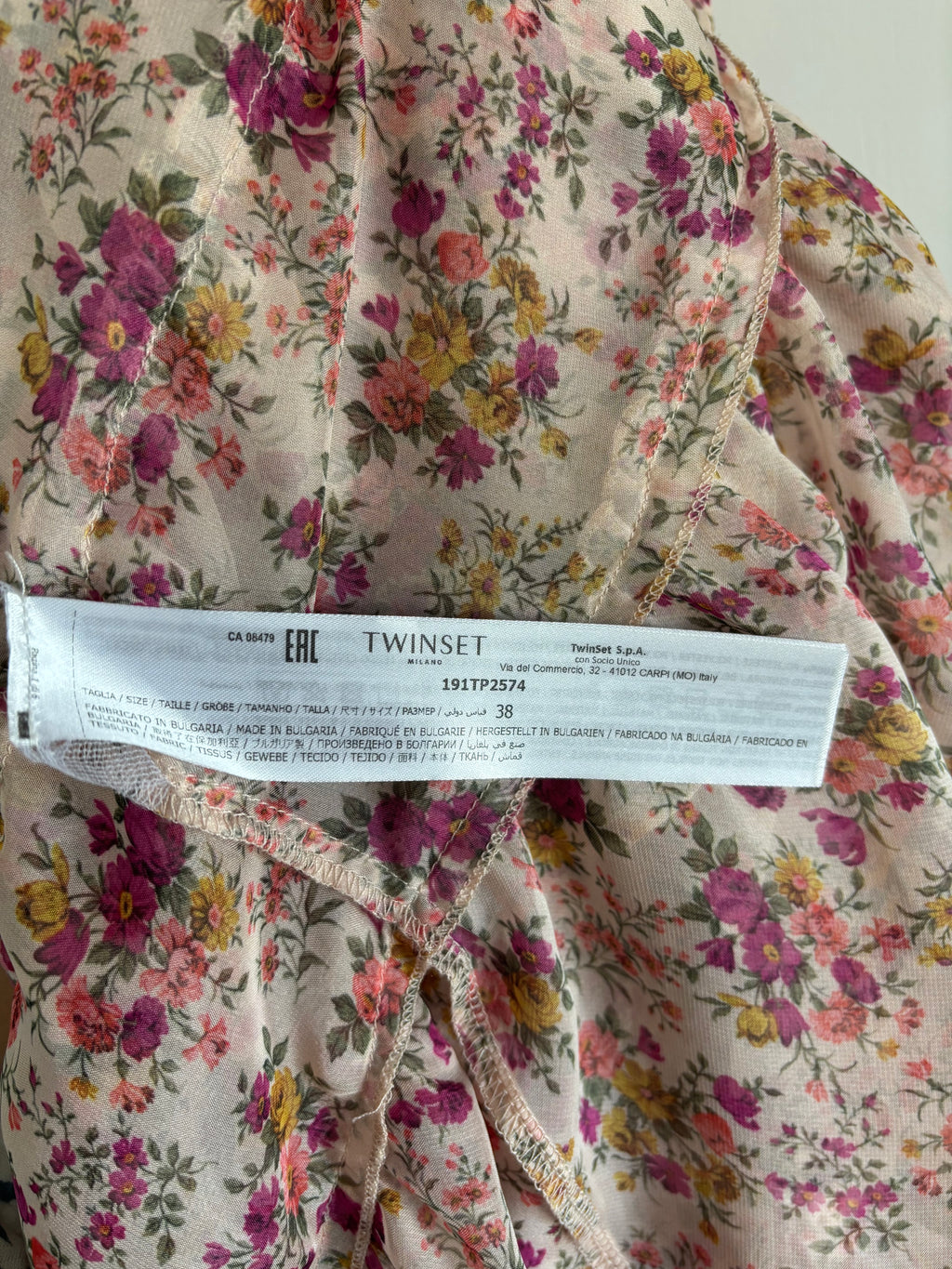 Twinset Milano Floral Ruffle Dress Size 38 UK 6
