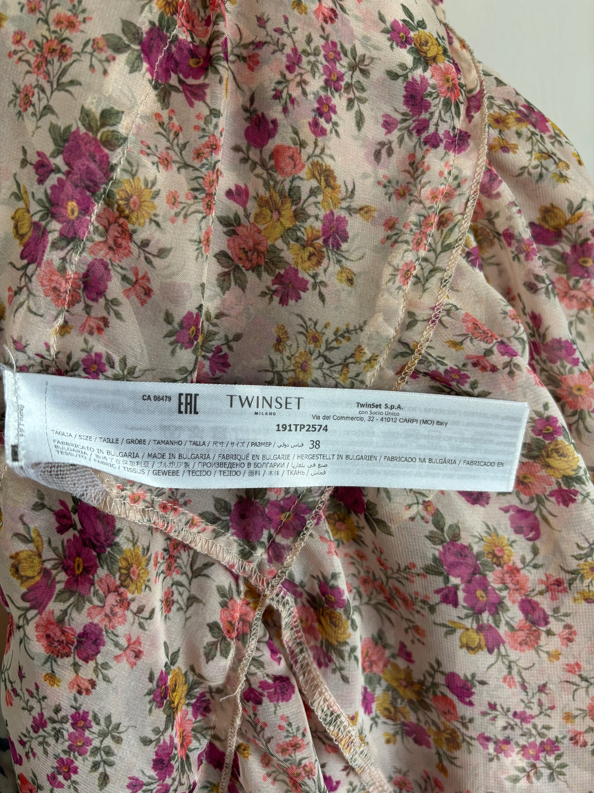 Twinset Milano Floral Ruffle Dress Size 38 UK 6