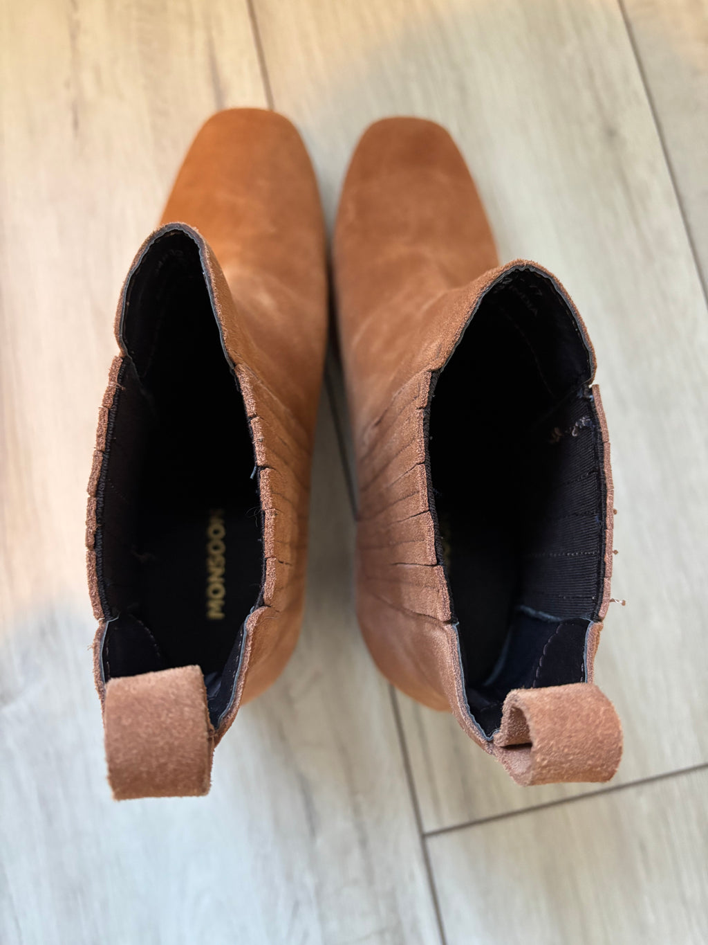 Monsoon Tan Suede Chelsea Ankle Boots – Size 38 / UK 5