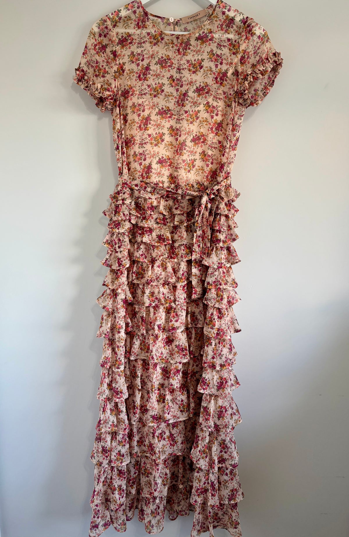 Twinset Milano Floral Ruffle Dress Size 38 UK 6