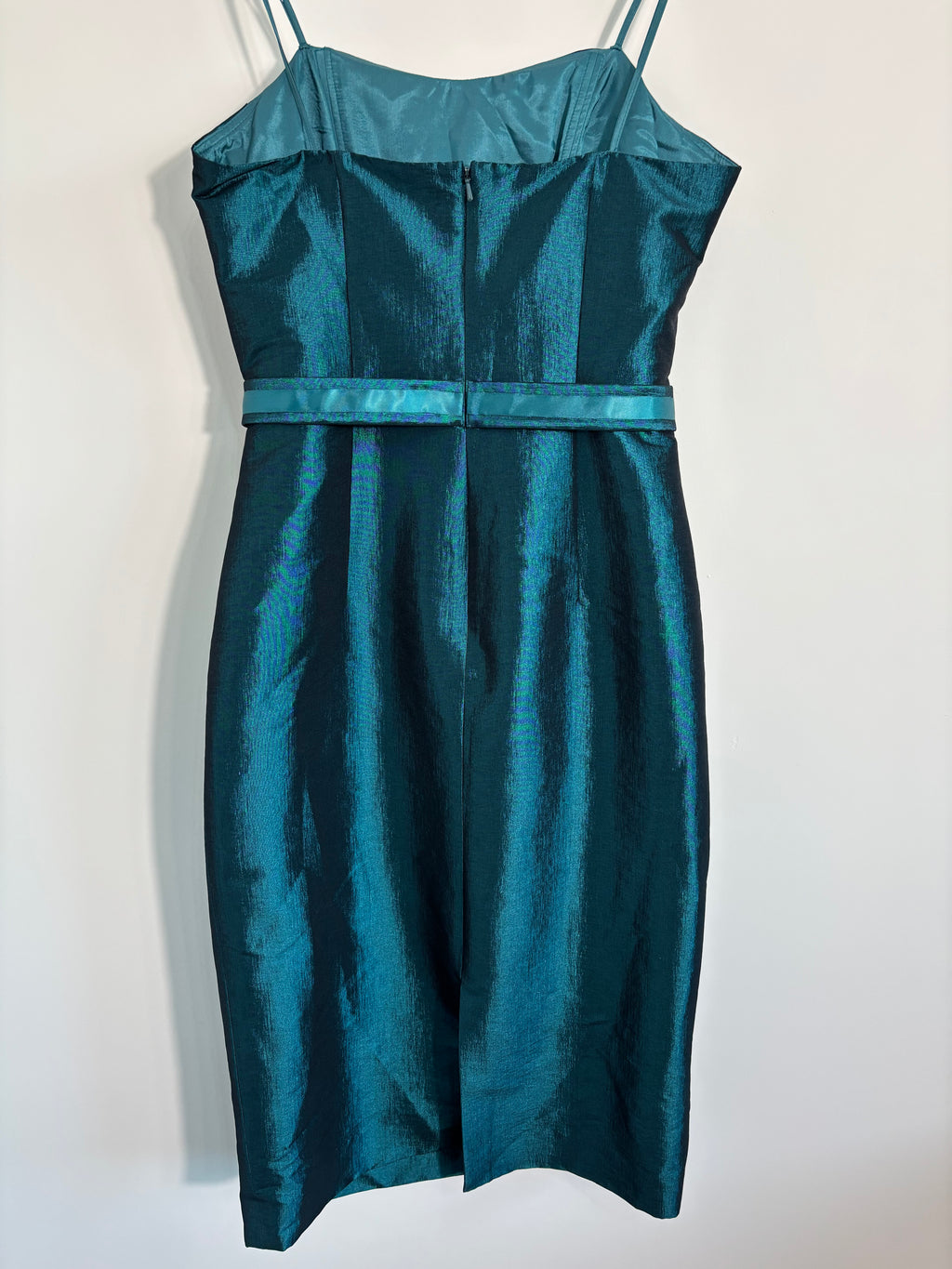 Elegant Ispirato occasion dress in a stunning teal/peacock blue, UK size 10
