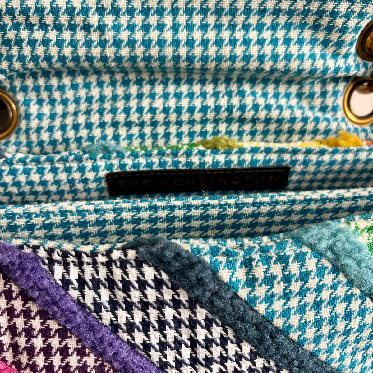 Kurt Geiger Large Kensington Rainbow Houndstooth Shoulder Bag